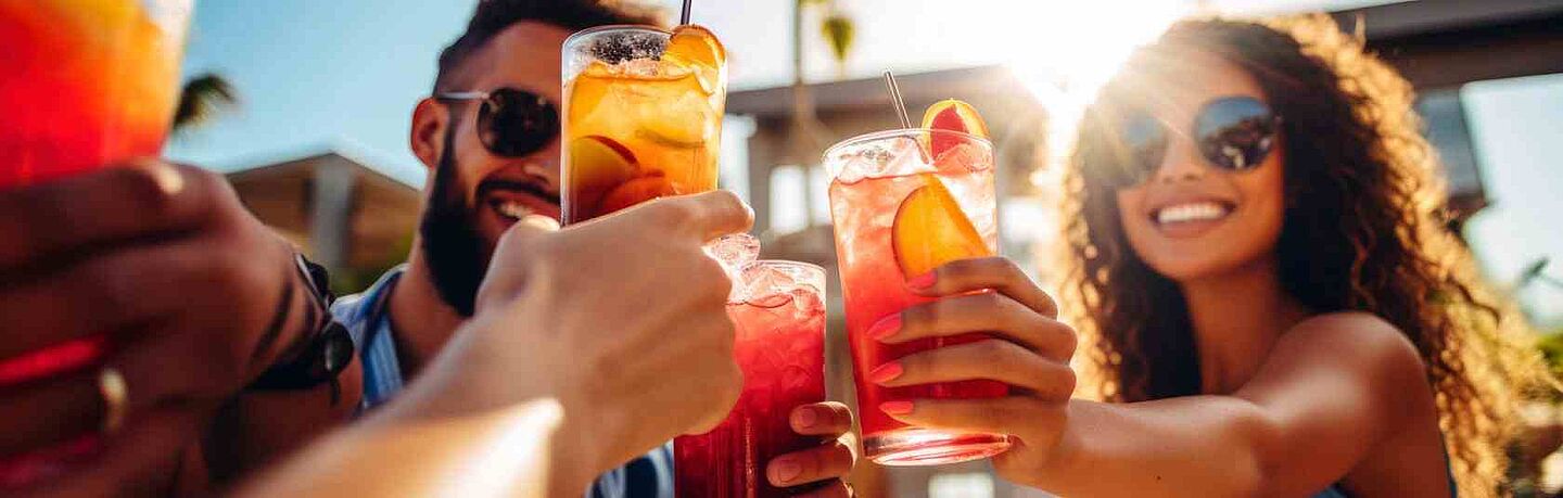 amigos se divertindo com bebidas alcoolicas