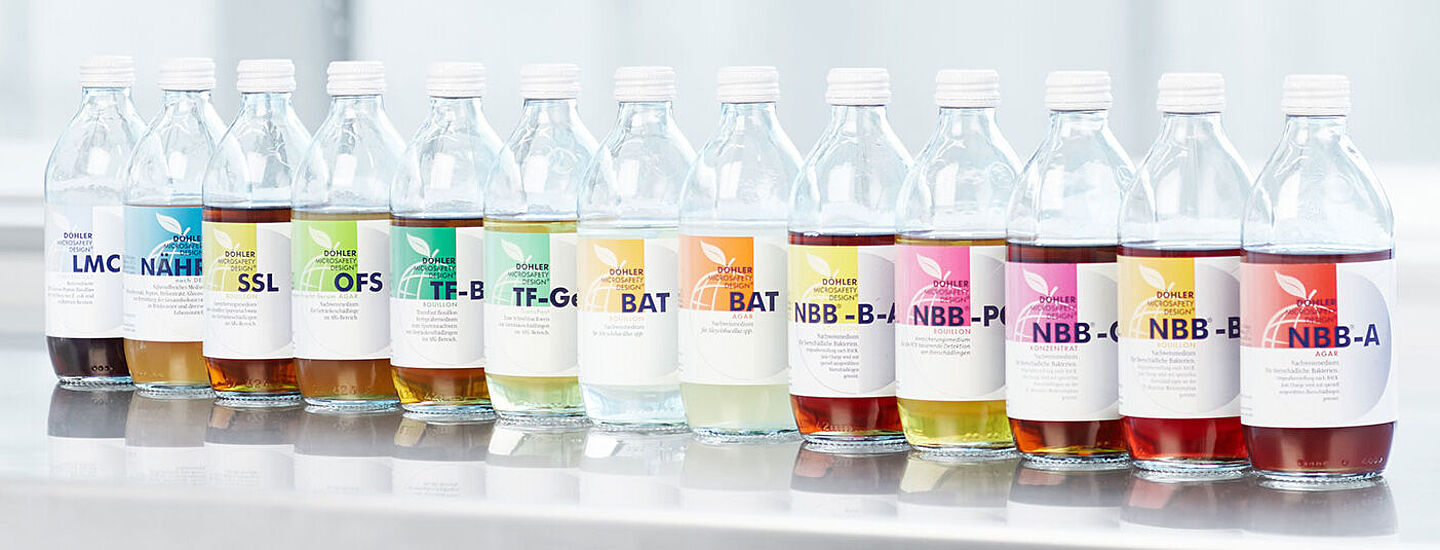 different colourfull liquids on different bottles