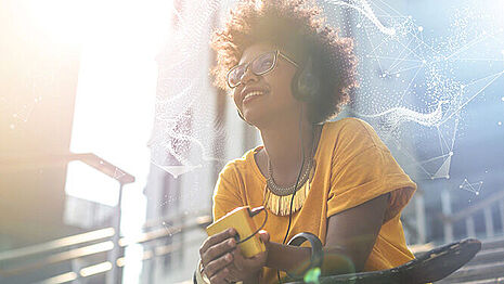 girl listening music