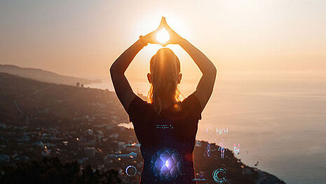 Woman at sunset
