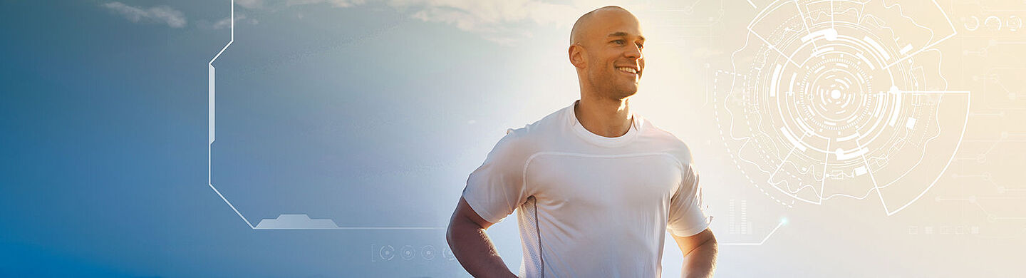 Man wearing a white shirt in nature