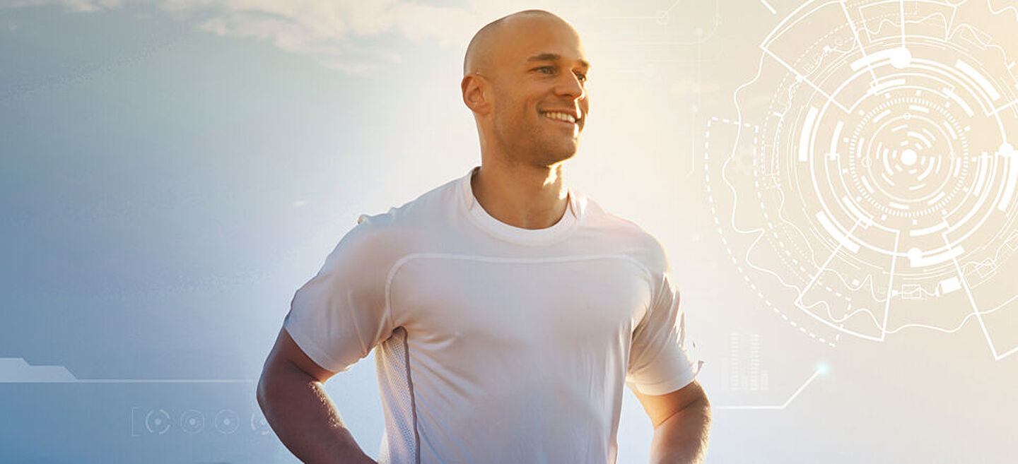 Man wearing a white shirt in nature