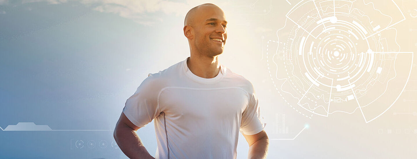 Man wearing a white shirt in nature