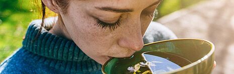 Woman drinking tea