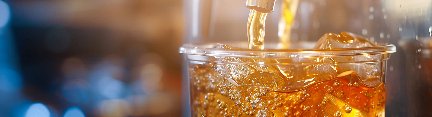 Pouring ice tea