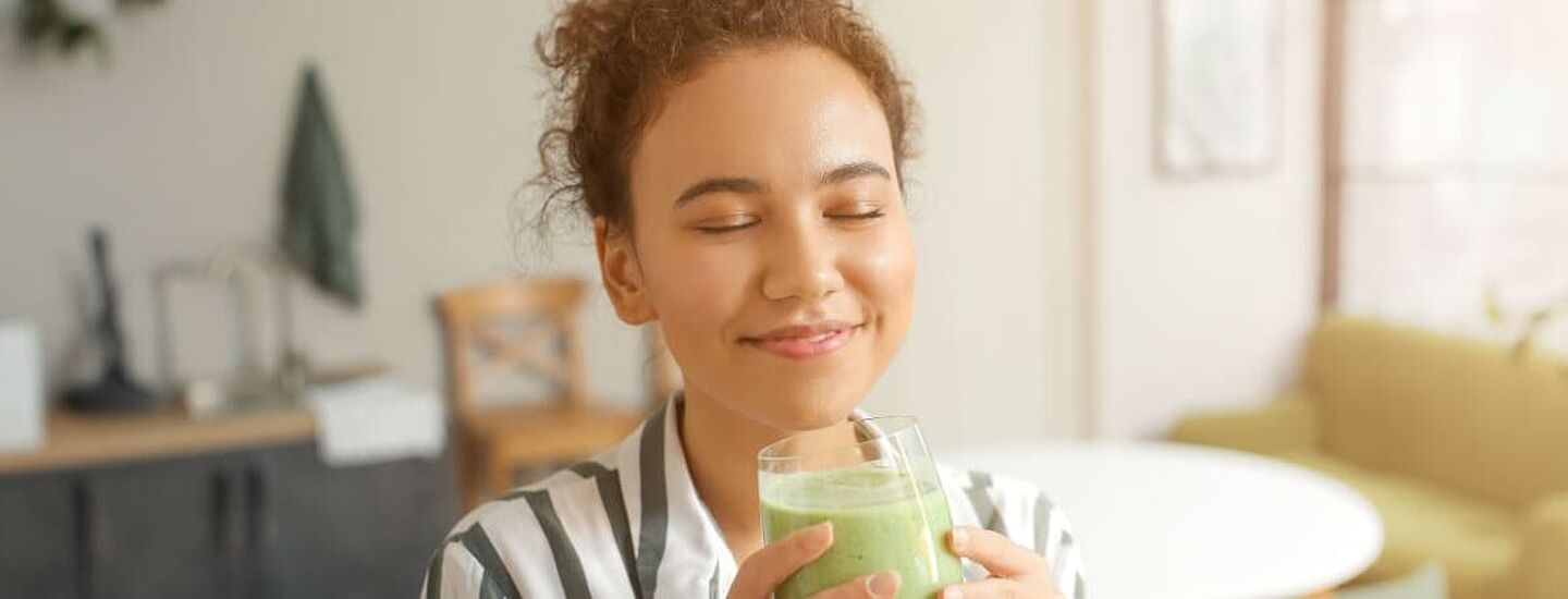 girl with a smoothie