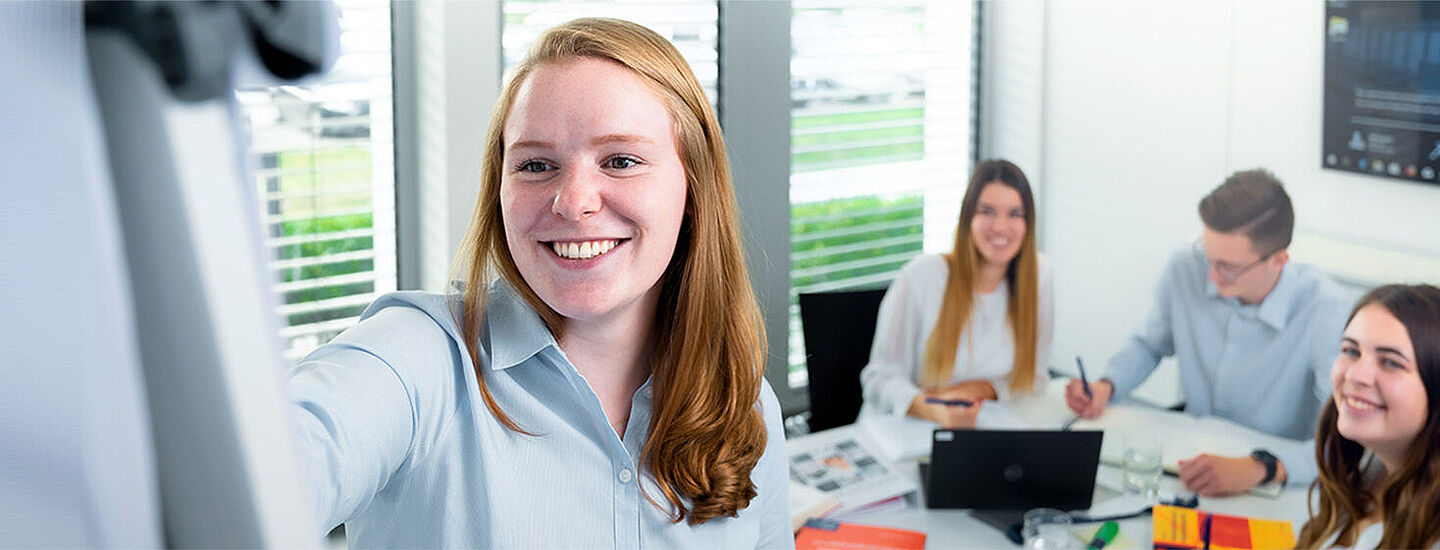 young workers on a desk