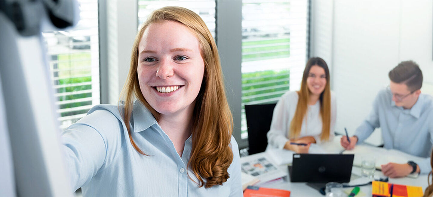 young workers on a desk