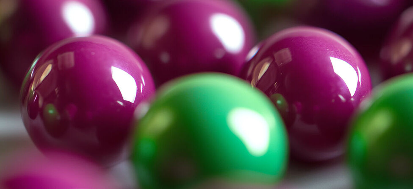 green and purple coating