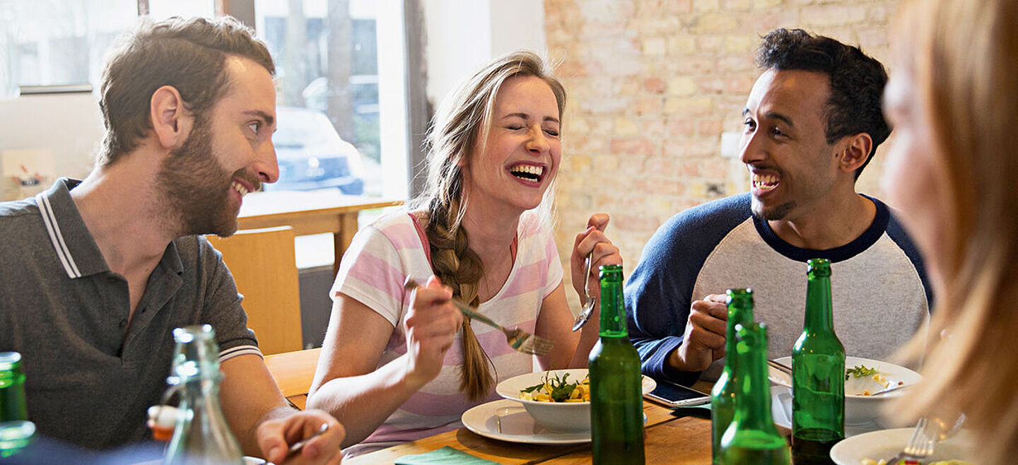 friends eating and having fun