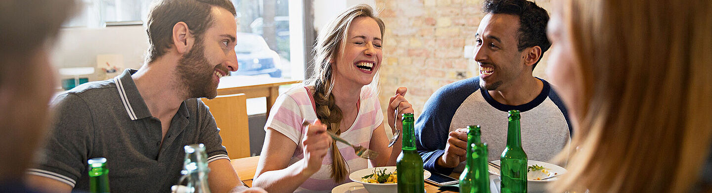 friends eating and having fun