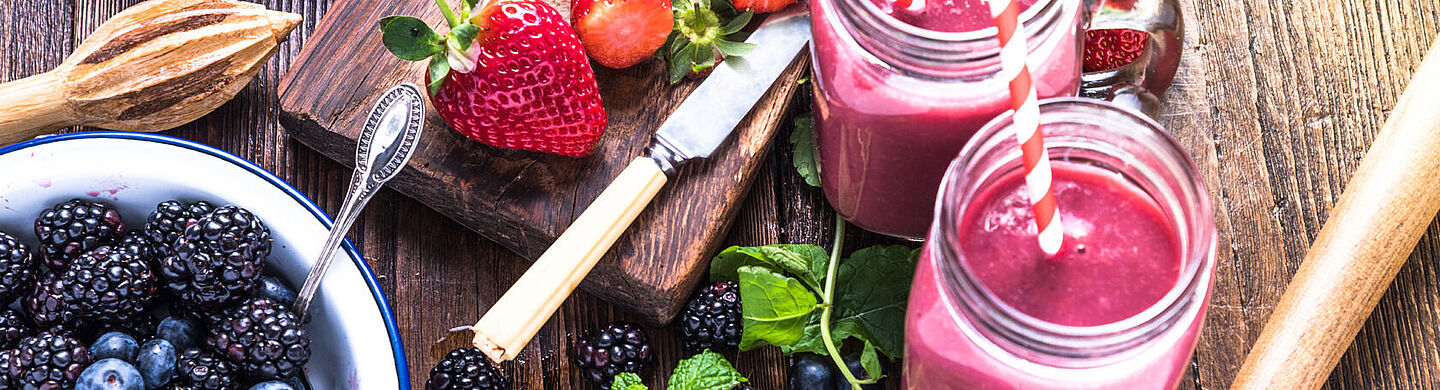 red berries and smoothies